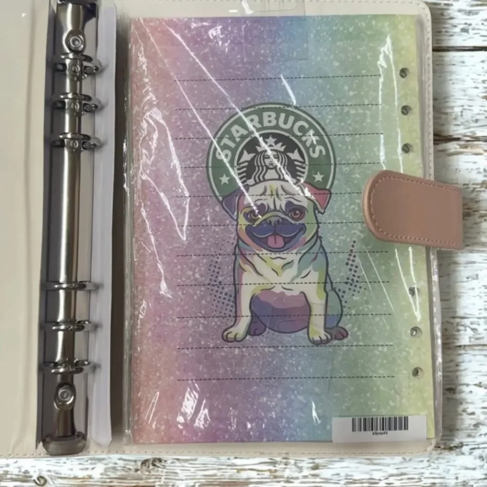 Starbucks Pug Dog A5 Binder with printed paper